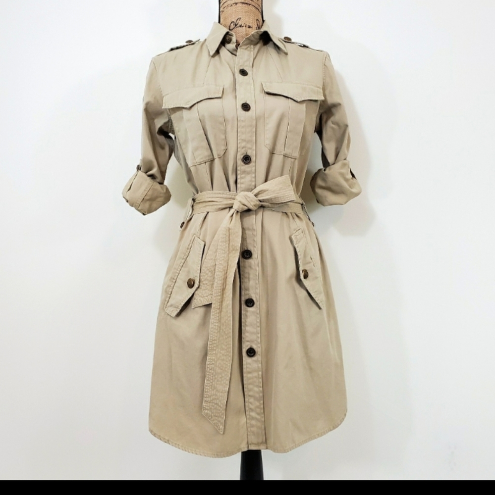 Ralph Lauren Rugby Khaki Tie Dress Size 4